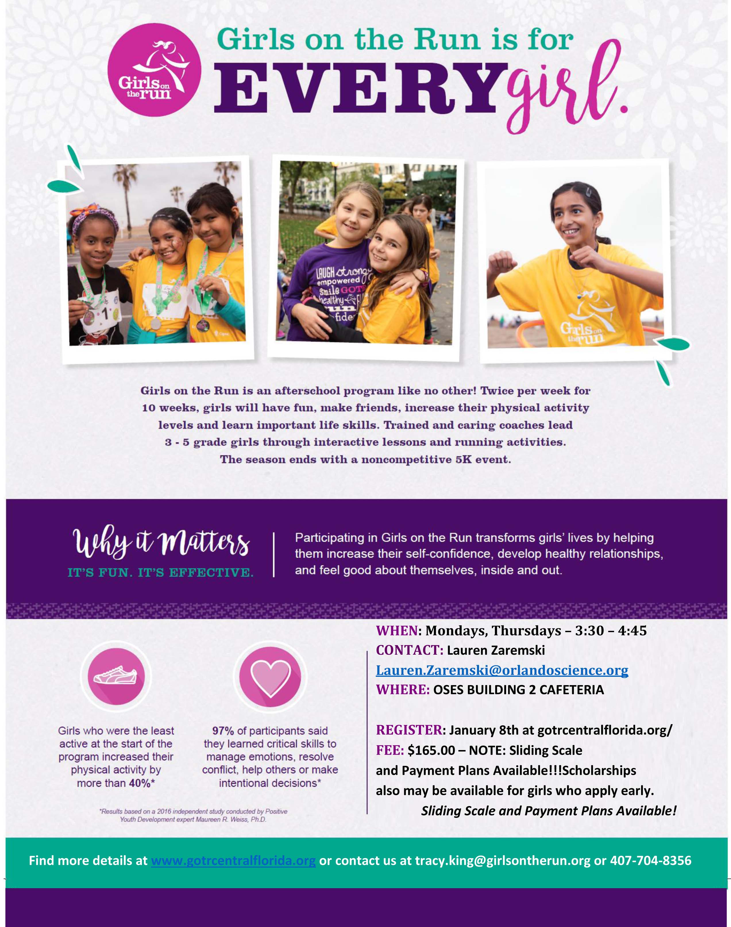Orlando Science Elementary School Girls on the run