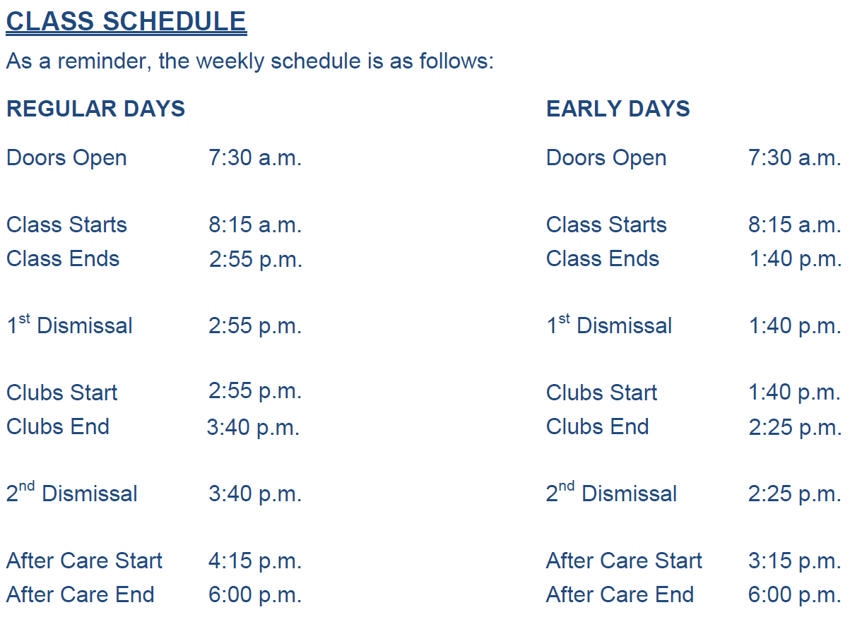 Bell Schedule